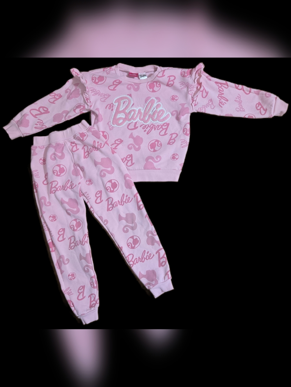 Size 6 Barbie Pink Logo Sweatshirt & Jogger Set